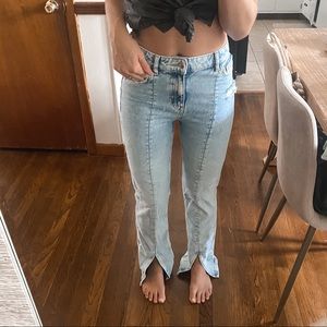 ASOS size 4 front split hem jeans !